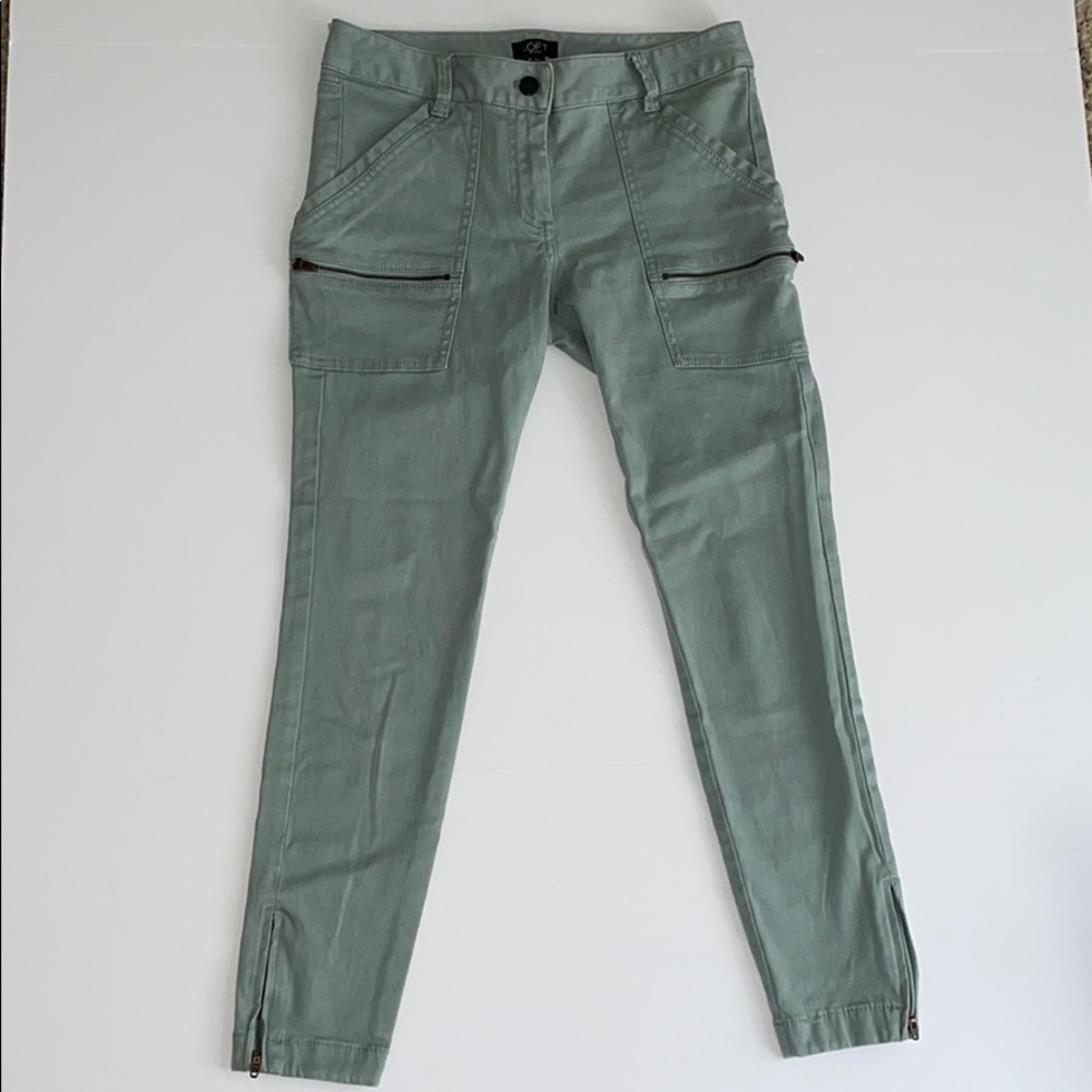 Loft Green Skinny Pants Zippers 2 Petite